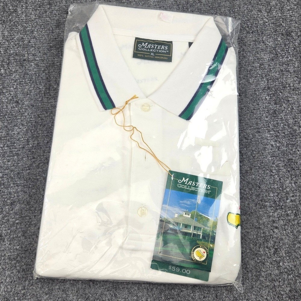 2001 Masters Collection Augusta National Golf Polo Shirt NWT Mens XL White Y2K